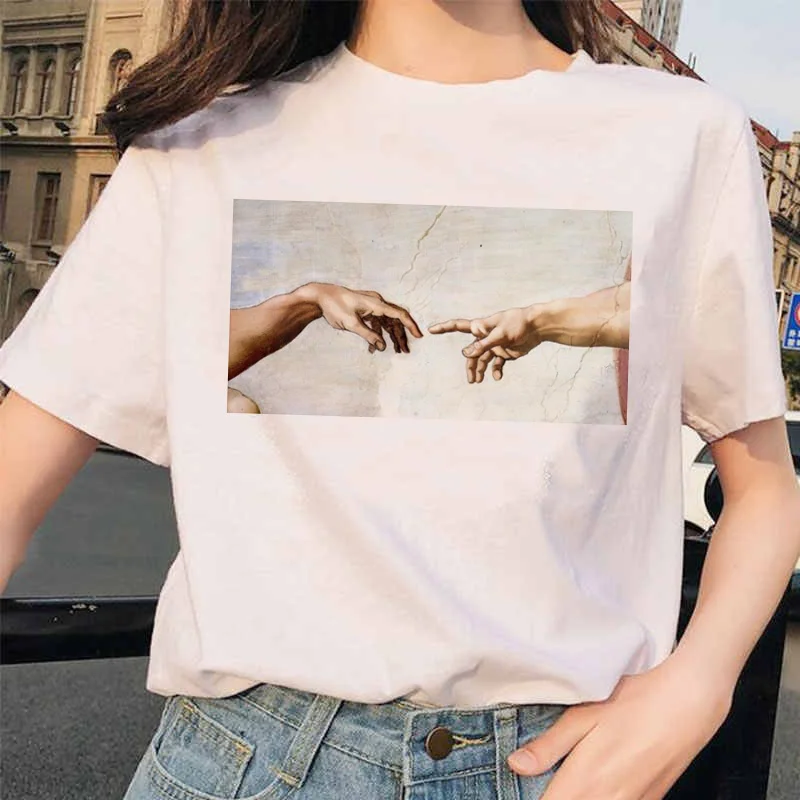 5012 Michelangelo футболка ulzzang hands femme винтажная Женская harajuku футболка 90s Эстетическая Женская Эстетическая гранж графическая футболка - Цвет: 5012