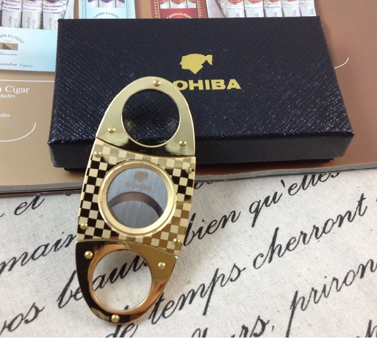 COHIBA резак для сигар портативное карманное устройство для резки сигар нож кубинские сигары ножницы аксессуары в подарочной сумке и коробке