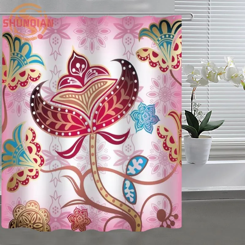 Занавеска для душа в богемном стиле занавеска из полиэстера на заказ с крючками