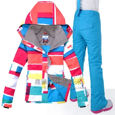 Женский лыжный костюм GSOU водонепроницаемый дышащий для морозов до 30 градусов