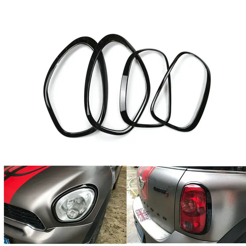 Черный Для Countryman R60 мини-фары, задние фары, накладка на кольцо, декоративная накладка для Mini Countryman R60, аксессуары - Название цвета: Черный