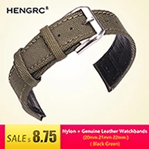 Ремешок Nato, холст, нейлон, натуральная кожа, ремешок для часов, 18 мм, 20 мм, 22 мм, 24 мм, для мужчин, черный, синий, зеленый, для женщин, модный ремешок для часов, браслет