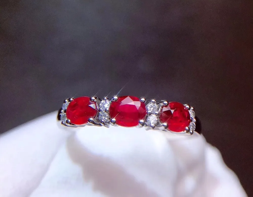 Кольцо с рубином из чистого золота 18 К, Настоящее натуральное 0,8ct, красный рубин, ювелирные изделия с бриллиантами, юбилейные женские кольца для женских тонких колец