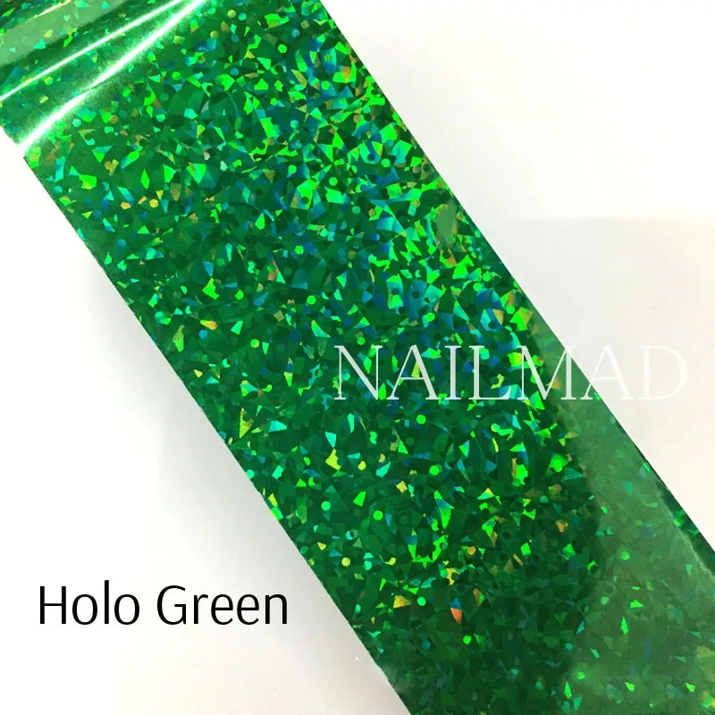 Holo Green 1 рулон 120 м* 4 см голографическая пленка для переноса ногтей лазерные серебряные наклейки для дизайна ногтей Фольга голографическая бумага для переноса - Цвет: Holo Green