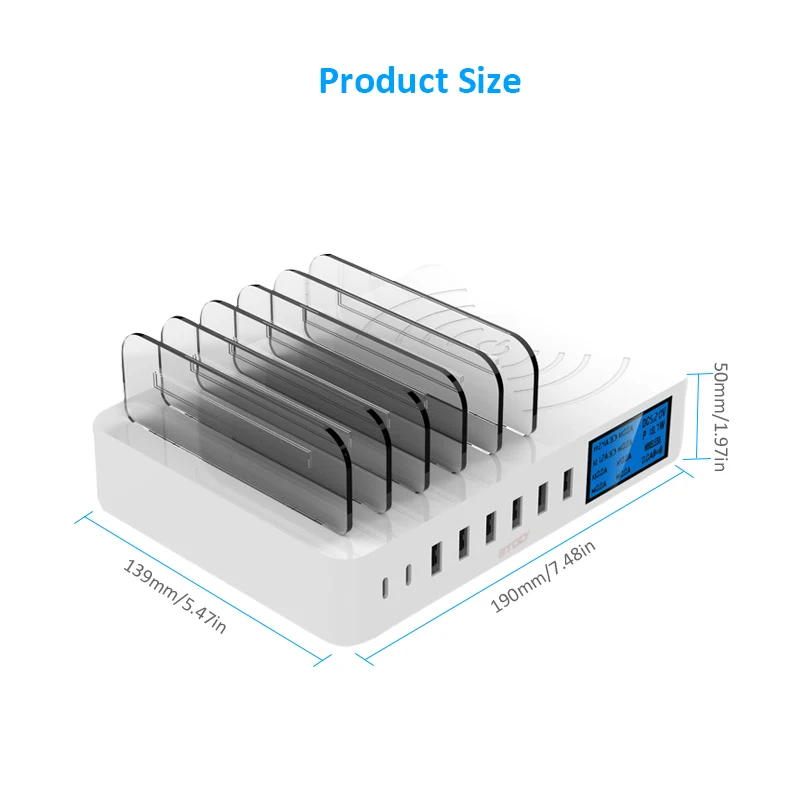 STOD Qi Беспроводное зарядное устройство светодиодный дисплей usb зарядная станция Тип C подставка для телефона для iPhone XR samsung huawei mate 20 Pro Mi адаптер