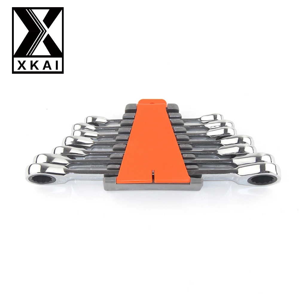 XKAI 7 шт. двойной трещотка гаечный ключ набор ключей трещотки Скейт инструмент