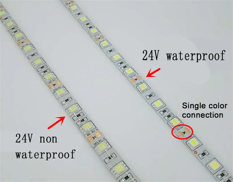 5 м/рулон Светодиодные ленты DC 24 V Водонепроницаемая лента со светодиодными лампами DC12V 60 Светодиодный s/M Гибкая лампа освещения лента холодный белый/теплый белый/синий в полоску