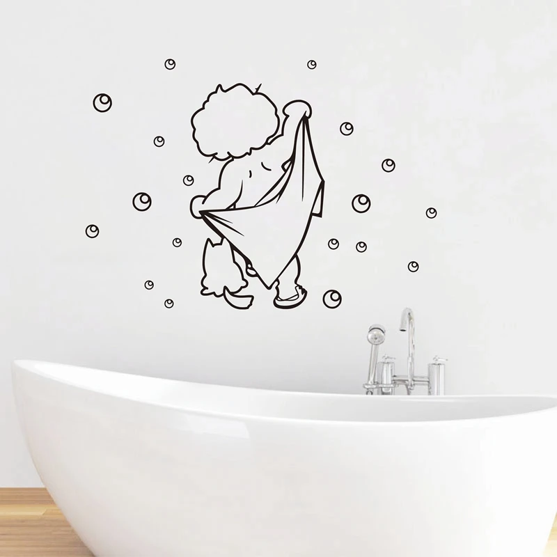 Забавные детские Стеклянные Настенные водонепроницаемые Декоративные наклейки