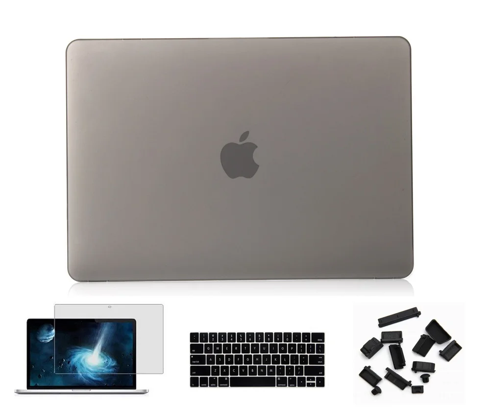 4 в 1 матовый прорезиненный жесткий чехол для нового Apple MacBook Pro 13 15 дюймов Retina