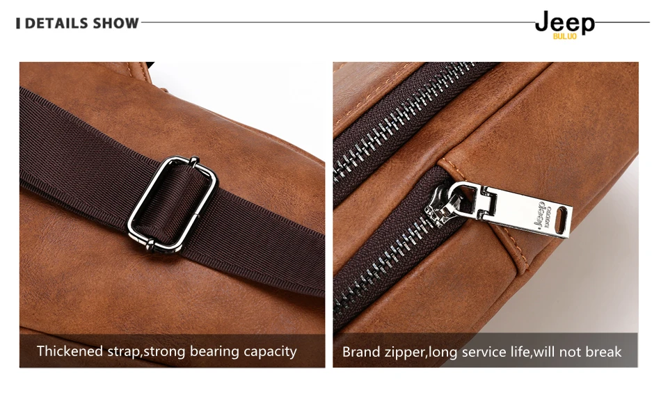 JEEP BULUO Brand Men Vintage Split Leather Satchel Man's Sling Bags High Quality Shoulder Chest Pack Bag For Young People Fangle