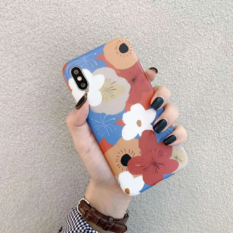Высококачественный простой чехол для телефона с цветочным рисунком iphone 6 6s 7 8 Plus