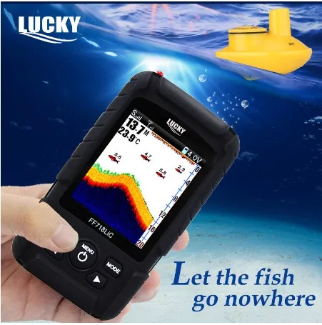 FF718Lic W LUCKY рыболокатор с цветным экраном беспроводной перезаряжаемый аккумулятор
