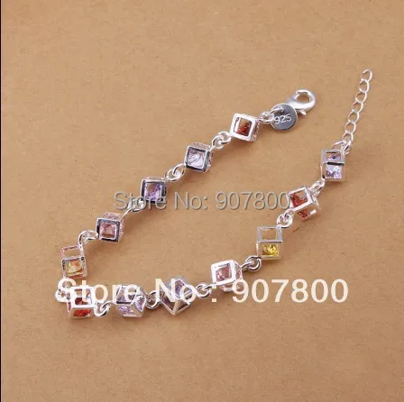 Красивый дизайн серебряный браслет с кристаллами модные ювелирные изделия для