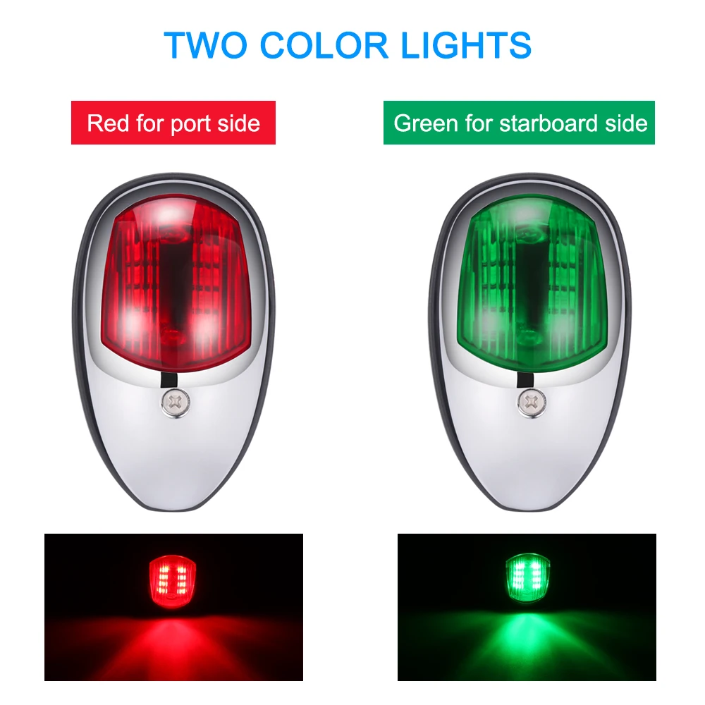 1 пара 12 В утапливаемое крепление морской лодки RV боковой навигационный свет