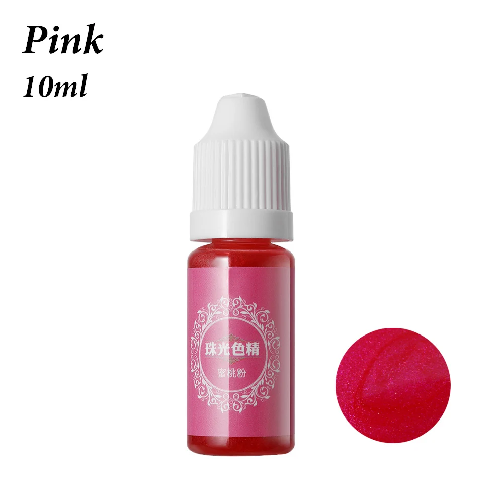 pink 1 шт. Новая мода 10 мл жидкий жемчужный полимерный пигментная краска многоцветный УФ из эпоксидной смолы для DIY для ручной работы ювелирные изделия Аксессуары 19 цветов - Цвет: pink