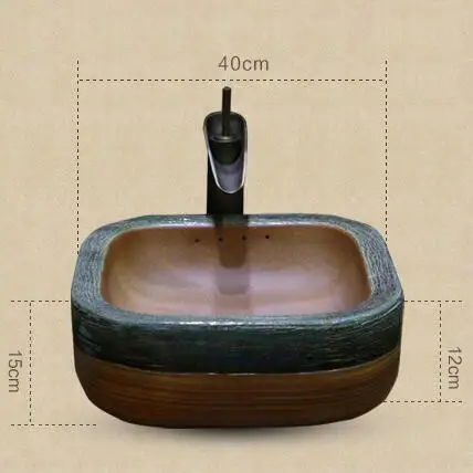 Ручная работа примитивный стиль камень как фарфоровая столешница раковина для