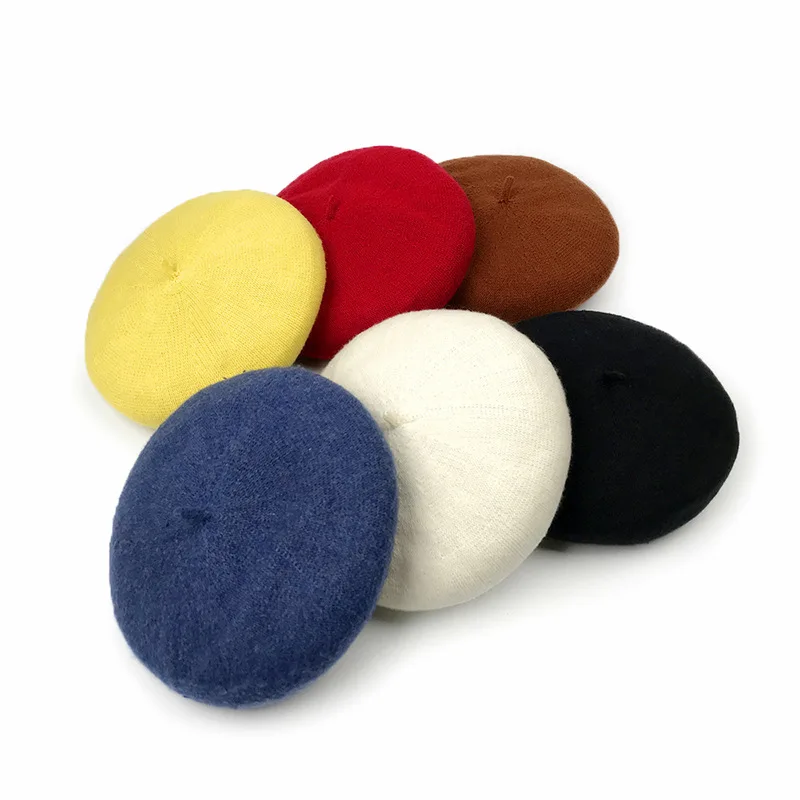 Женская зимняя шапка берет женский полушерстяная шапочка Осень 2018 брендовые