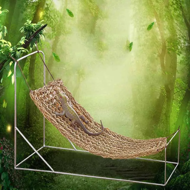 Lizard Lounger 100% натуральная трава волокна рептилия платформа гамак качели Pet Crabs Geckos