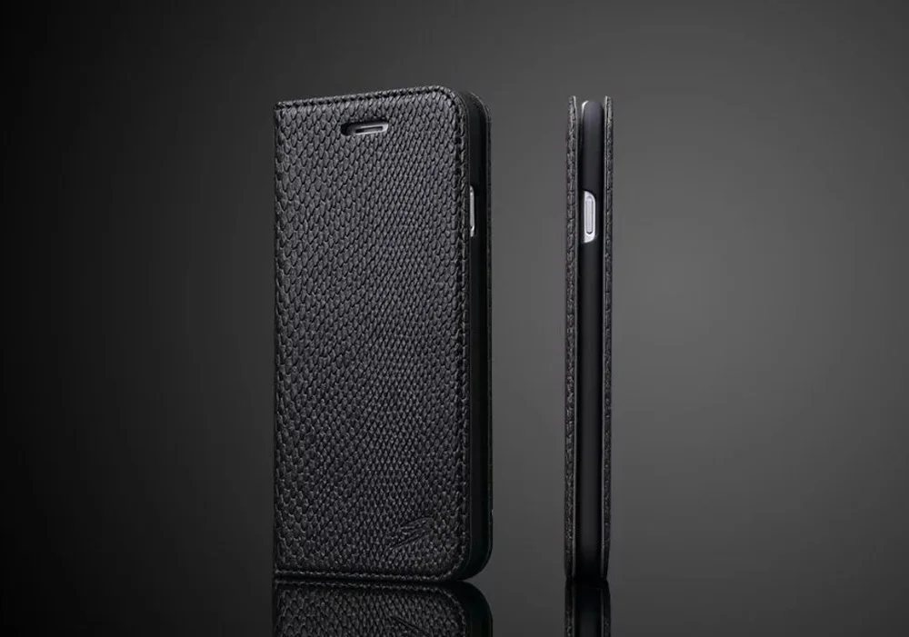 FIERRE SHANN чехол для iPhone 7 7 Plus кошелек из змеиной кожи из искусственной кожи задняя крышка для iPhone 7 Plus Роскошный телефон сумка флип чехол s - Цвет: Черный