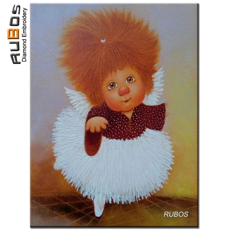 RUBOS Russia cartoon angel dance DIY 5D diamond embroidery painting mosaic mazayka picture rhinestone kid craft | Дом и сад