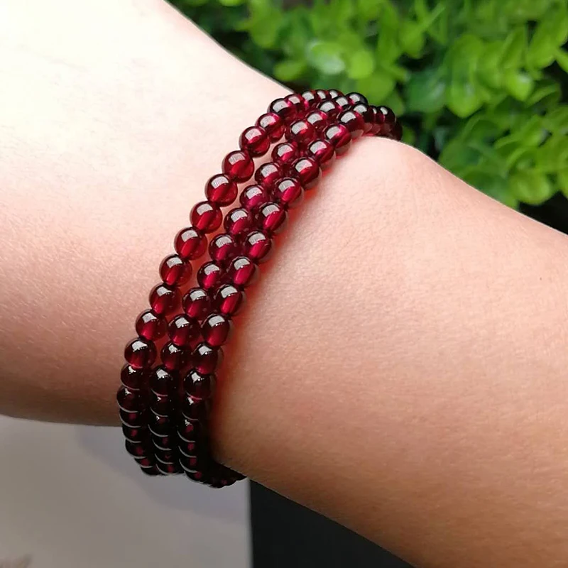Женский браслет с натуральным гранатом яркие эластичные браслеты|bracelet|strand