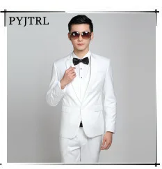 PYJTRL S-4XL для мужчин китайский туника воротник жениха костюм формальная одежда платье Slim Fit s костюмы жениха свадебный Блейзер Брюки Homme