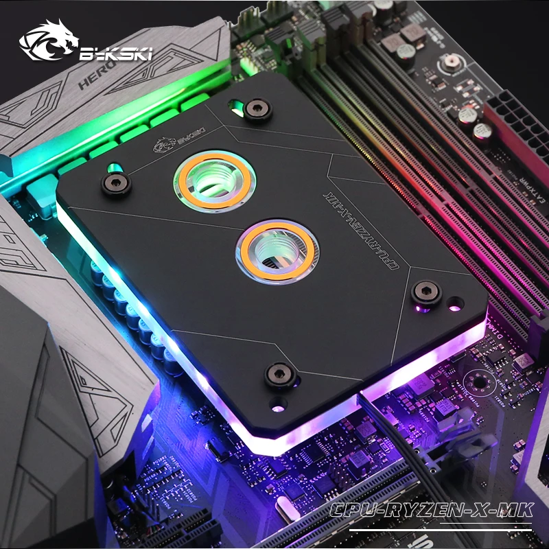 Bykski cpu-RYZEN-X-MK RBW RGB Led cpu блок водяного охлаждения черный для AMD AM2 AM3 AM4 TR4