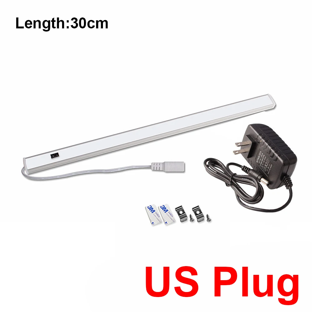 1x30cm-US Plug 12 В сенсорный светодиодный светильник для кухонного шкафа, лампа с датчиком движения для рук, барный светильник, шкаф для спальни, шкаф, светильник, s светодиодный светильник, лампада - Color: 1x30cm-US Plug