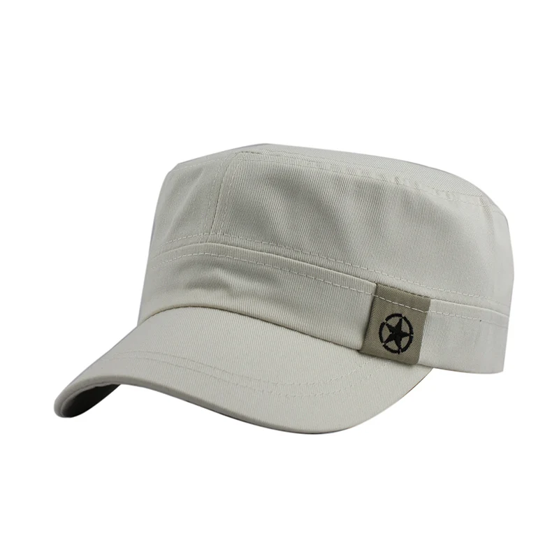 Beige FETSBUY Классическая винтажная плоская Мужская кепка s и Кепка, регулируемая облегающая Кепка, теплые Повседневные шапки в стиле милитари со звездами для мужчин, кепка s Gorras - Цвет: Beige
