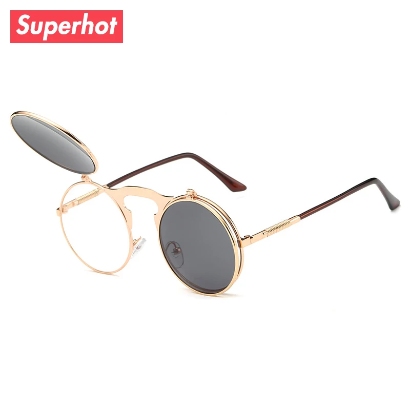 Очки superhot Ретро винтажные металлические круглые солнцезащитные очки с