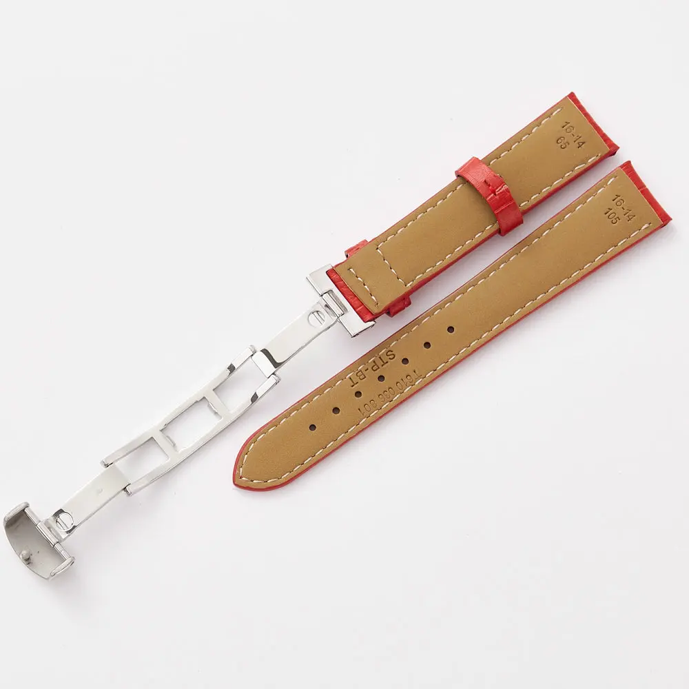 Плюс ремешок из натуральной кожи красный для часов Tissot Замена благородных женщин