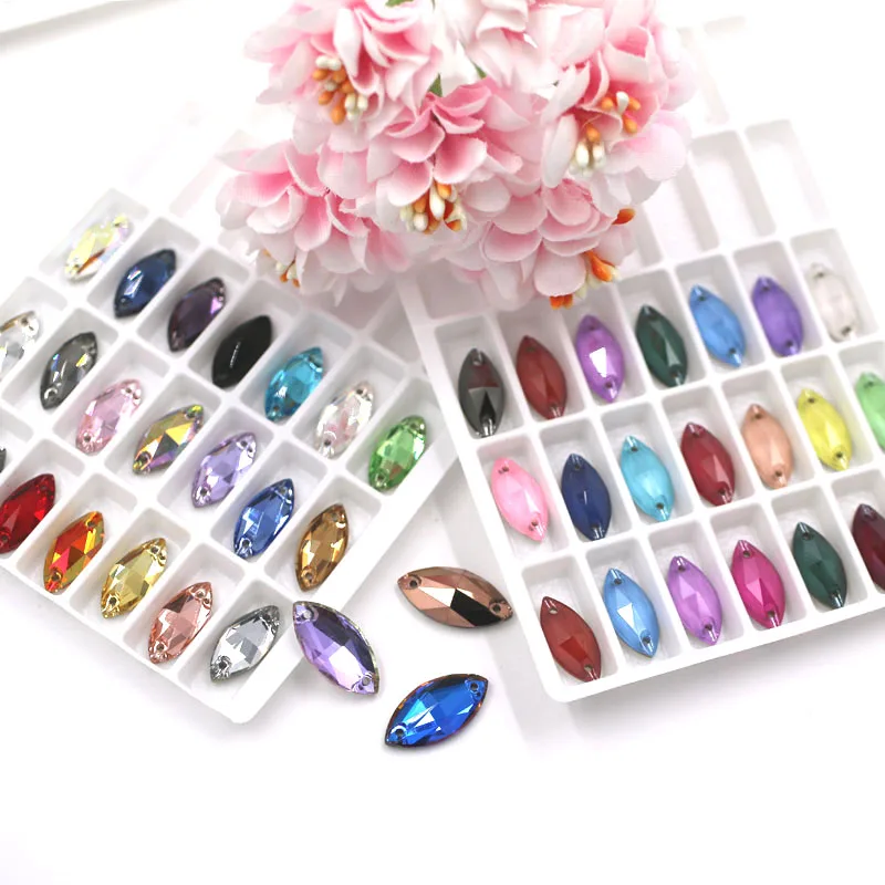 Новинка 7x15 мм Стразы в форме листьев для шитья фиолетовые сисветильник стразы с