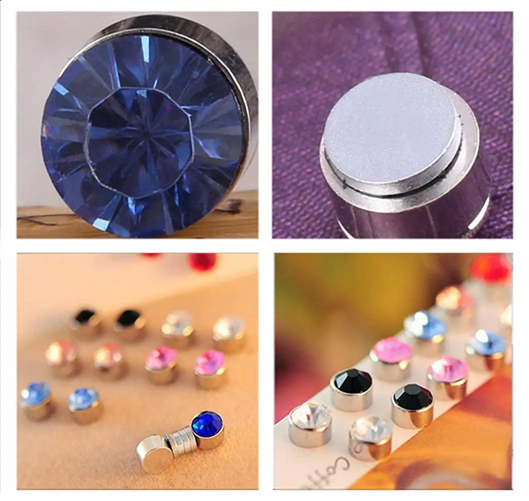 JOYA GIFT Stainless Steel Mens Womens Magnetic Stud Earrings Non Piercing Clip on CZ for Women Send Gift Bag Packaging | Украшения и