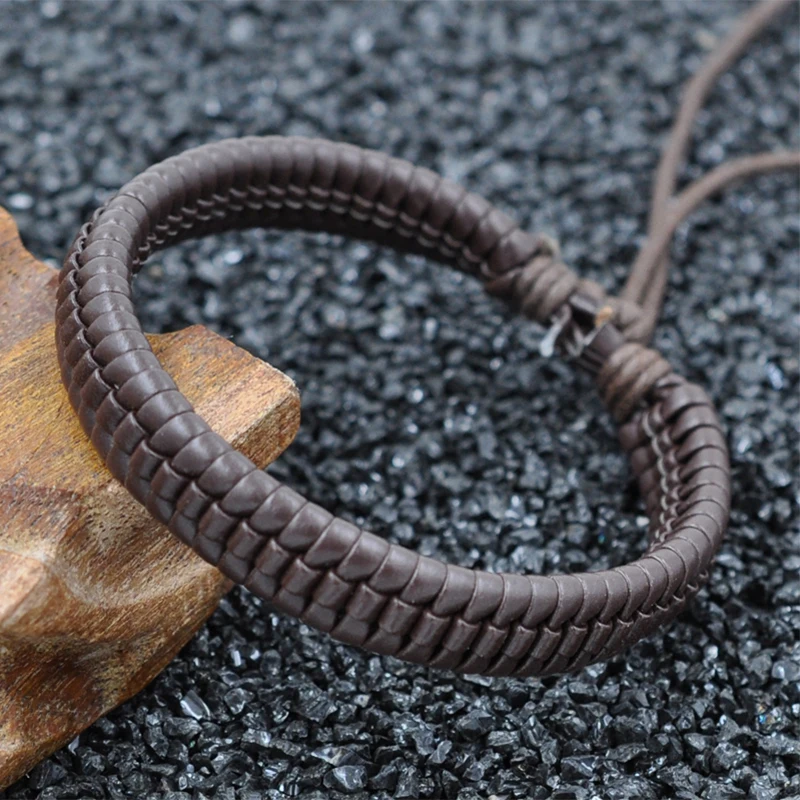 MOZO модный унисекс ручной браслет кожаный с веревкой регулируемые браслеты