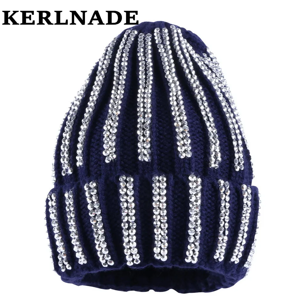 Женская Роскошная зимняя шапка фирменные шапочки модные облегающие вязаные