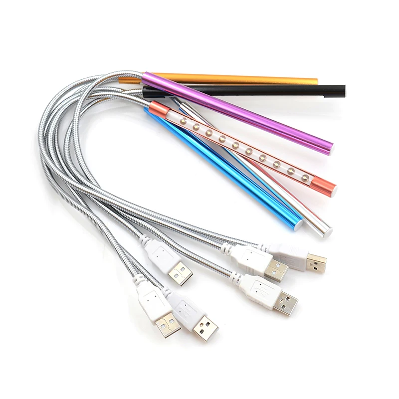 Мини usb Настольный светильник 10 светодиодный S USB гибкий металлический настольный