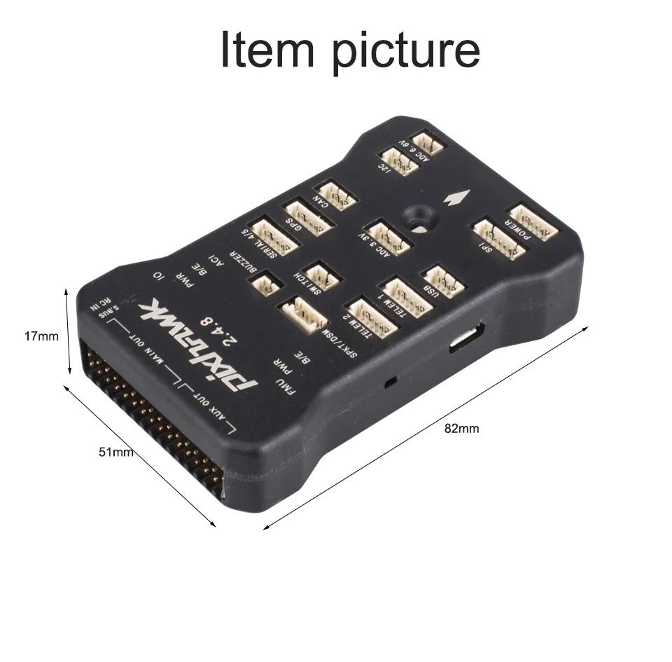

Pixhawk PX4 PIX 2.4.8 32 Bit Flight Controller+433915 Telemetry+M8N GPS+Minim OSD+PM+Safety Switch+Buzzer+PPM+I2C+ 4G SD CARD
