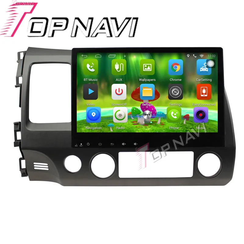 Topnavi 10 1 ''четырехъядерный Android 6 0 Автомобильный GPS навигатор для Honda Civic 2006 2007 2008