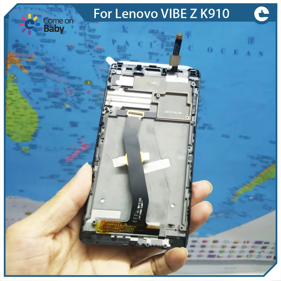 ЖК-дисплей с дигитайзером сенсорного экрана в сборе для Lenovo VIBE Z K910 5 дюйма рамкой