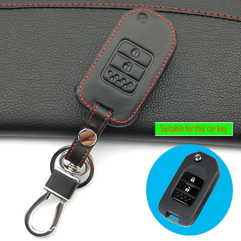 Кожаный чехол для ключей Honda Accord City Civic Crv Element Fit Hrv Odyssey Crider Jed с 3 кнопками