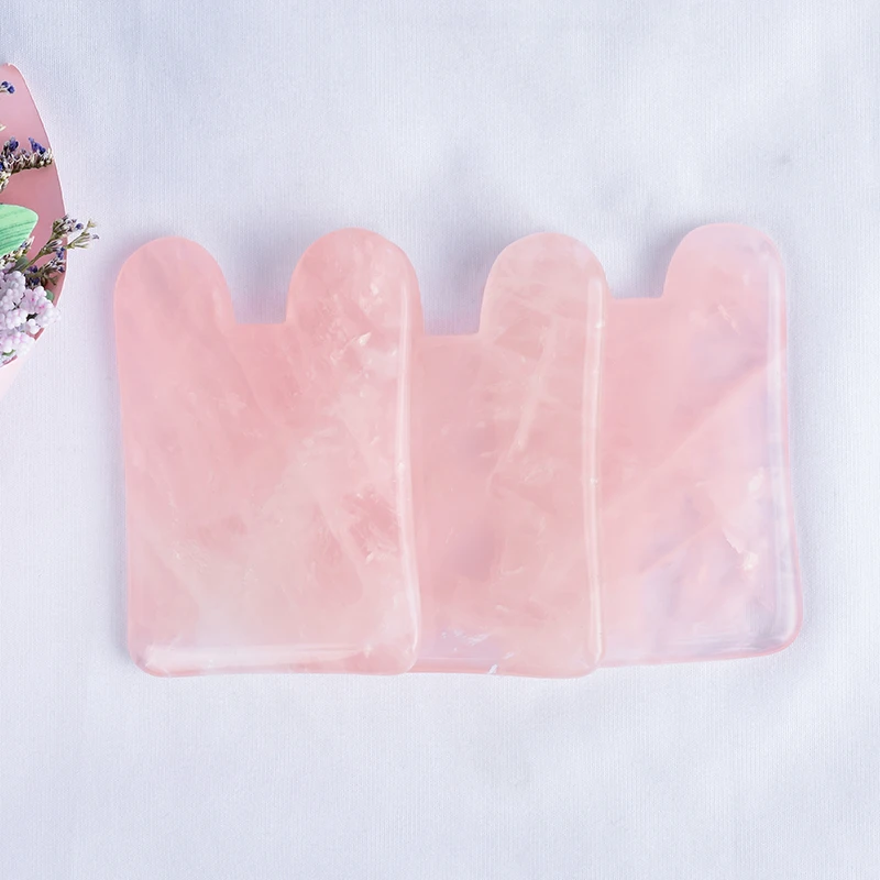 Gua Sha Tool 100% Natural Rose Quartz Guasha Board Crystal Stone Jade Massager Body Facial Back Scraper Acupuncture SPA Therapy | Красота и