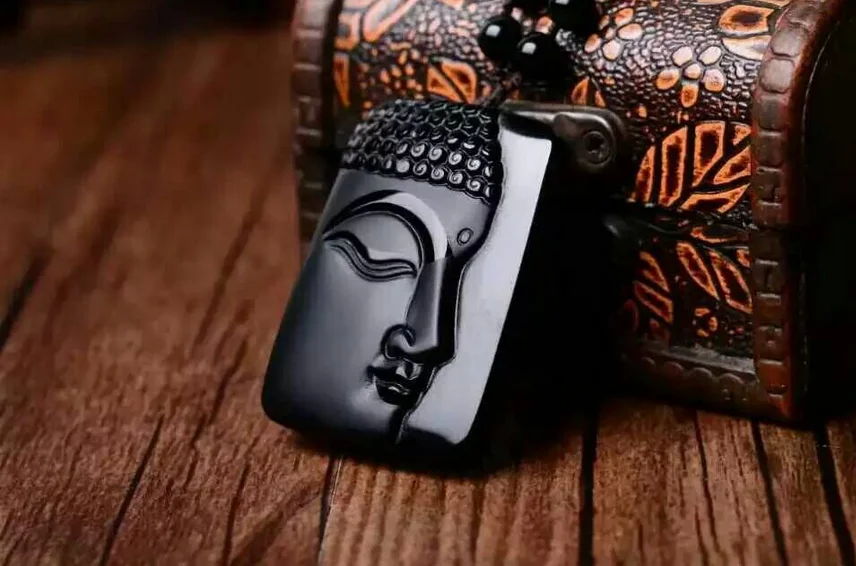 Горячая натуральная скульптура матовой стороны Будды кулон ожерелье AAA |