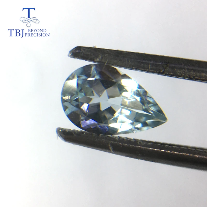 TBJ 100% натуральный хороший цвет Аквамарин жемчужные 5*8 мм 0.7ct натуральные