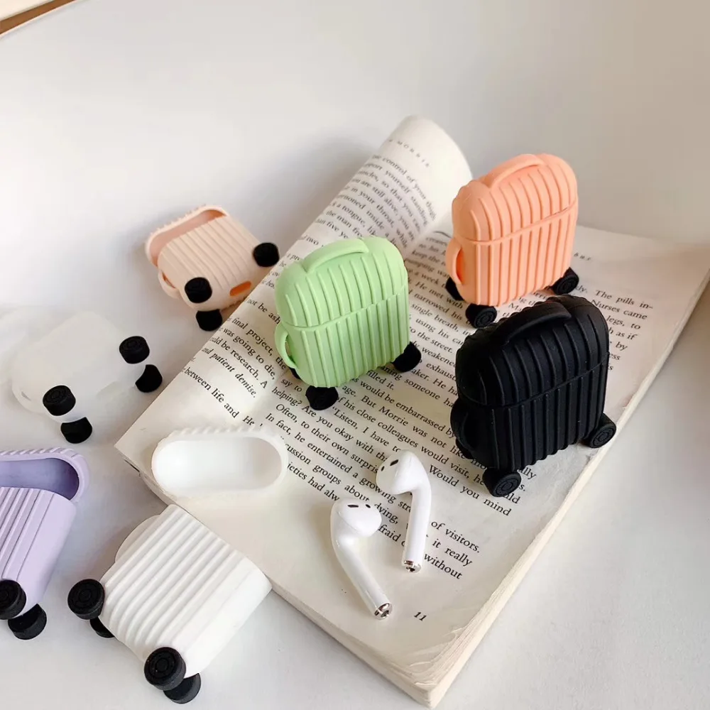Чехол для AirPods модный милый чехол костюма багажника Apple Airpods 2 мультяшный Bluetooth