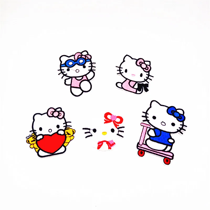 Новинка Лидер продаж 5 стилей эмблемы с вышивкой hello kitty нашивки утюгом одежда