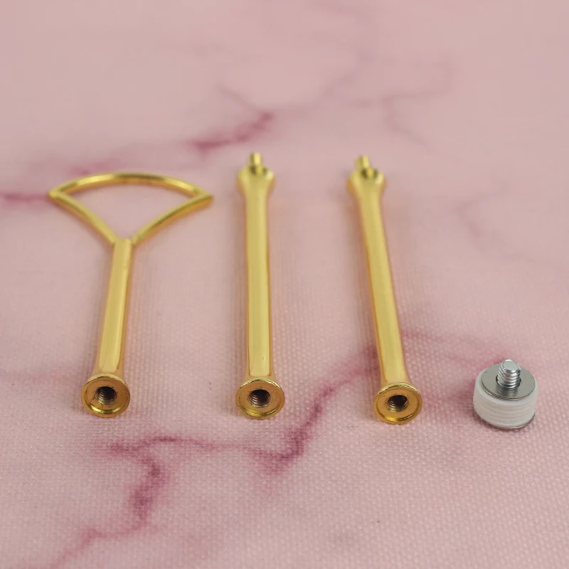 

New Style 100 pieces Fruit Vegetable 3 Colors Popular Christmas Gift 3 Tier Metal Handle Fitting For Wedding Birthday Party