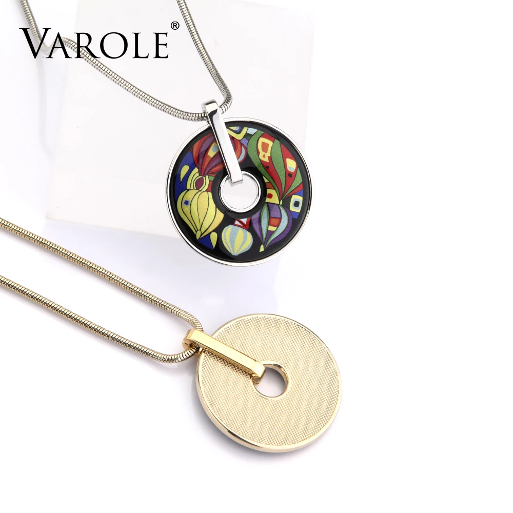 VAROLE богемное классическое ювелирное ожерелье для женщин колье Ожерелье Bijoux Femme змеиная цепочка Винтажный стиль окрашенные подвески