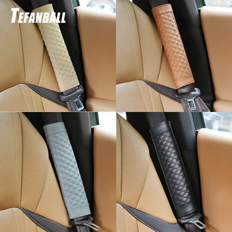 

2Pc/Set Leather seat safety belt Cover Universal Soft Car Seat Belt Protector Shoulder Strap Pads Protect Your Neck And Shoulder