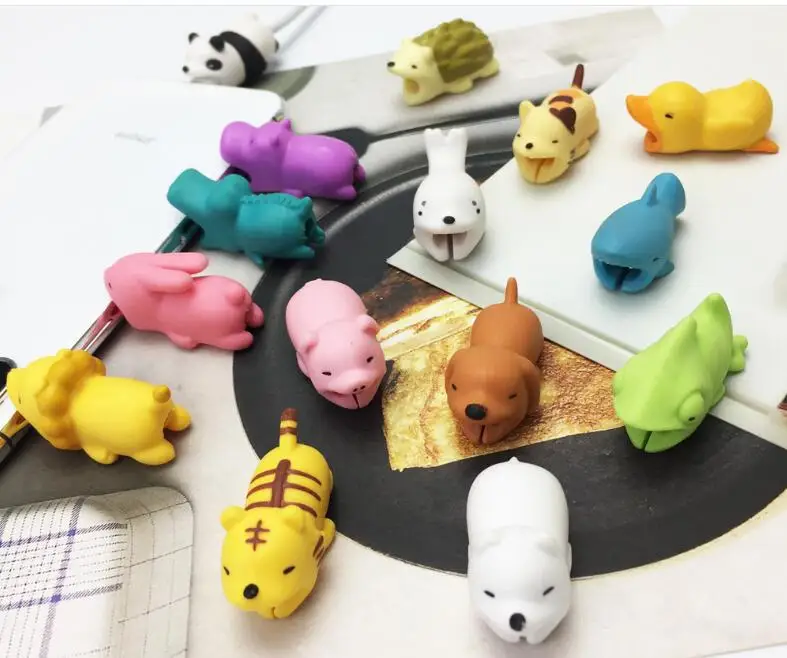40 шт. защита для кабеля от укуса с милыми мультяшными животными iphone USB шнур