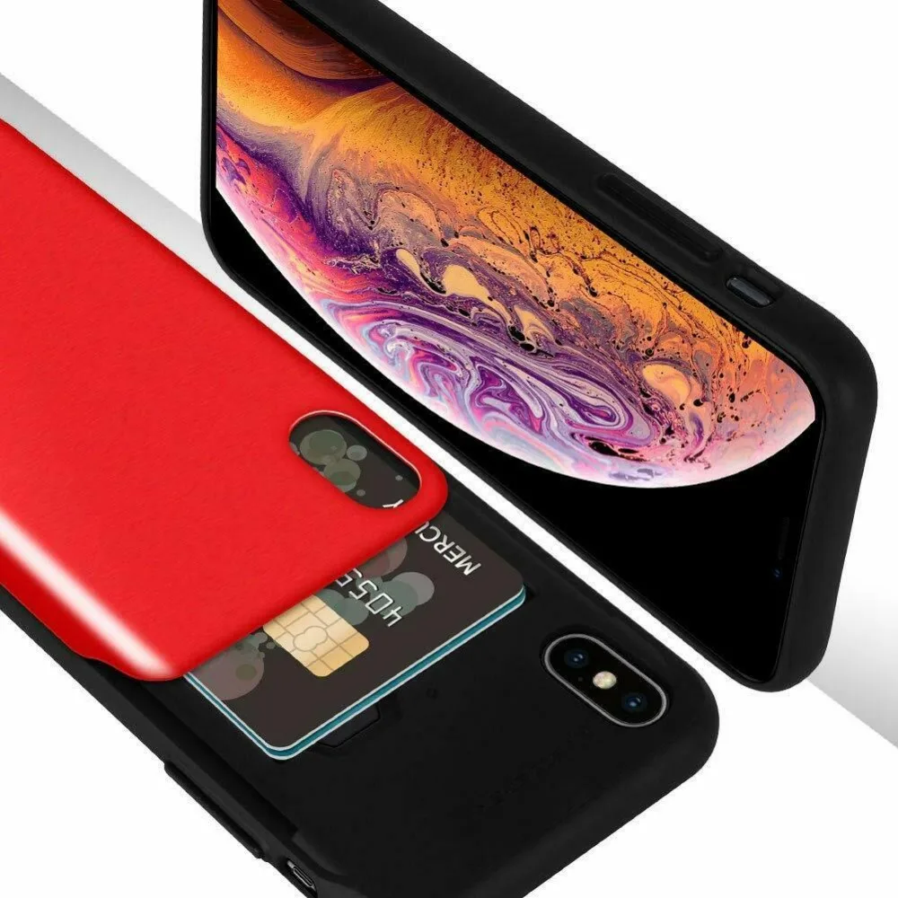 Mercury Goospery Sky Slide Bumper задний слот Держатель для карт Жесткий Чехол для iPhone XS XR Xs Max
